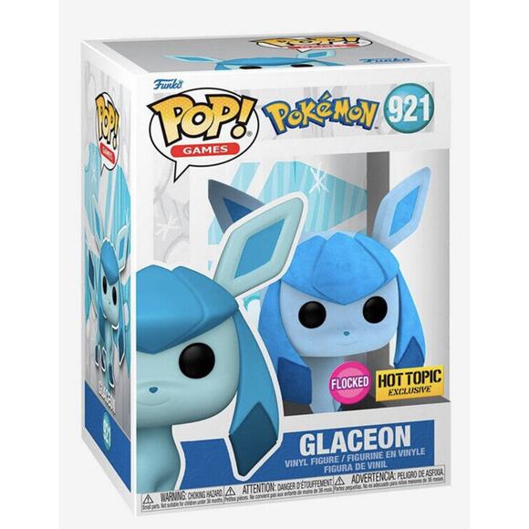 🔥Funko Pop! Games Pokemon GLACEON (FLOCKED) Hot Topic Exclusive!! #921 BNIB🔥 - Picture 1 of 3